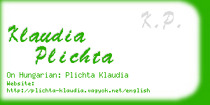 klaudia plichta business card